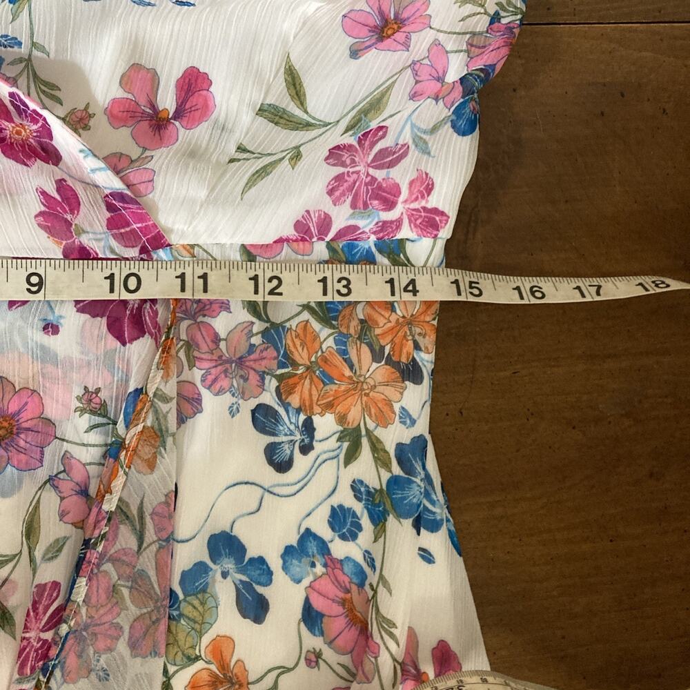 Calvin Klein Surplice Floral Print Dress Sz 6 Fairy Cottage Wedding Guest Easter - Picture 10 of 13